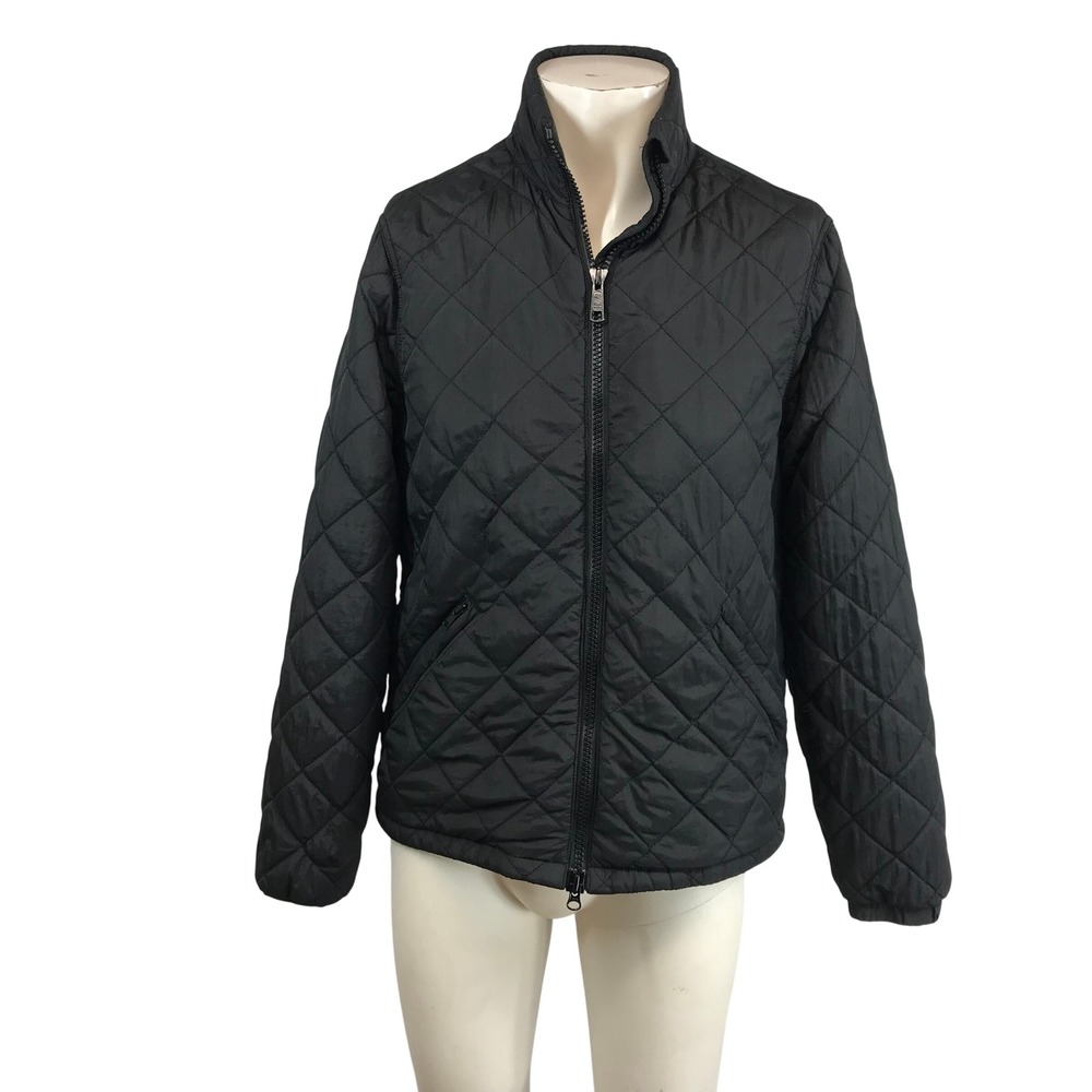 Taylor Stitch Mens Black Quilted Puffer Jacket Recycled Nylon Full Zip Size 38‎